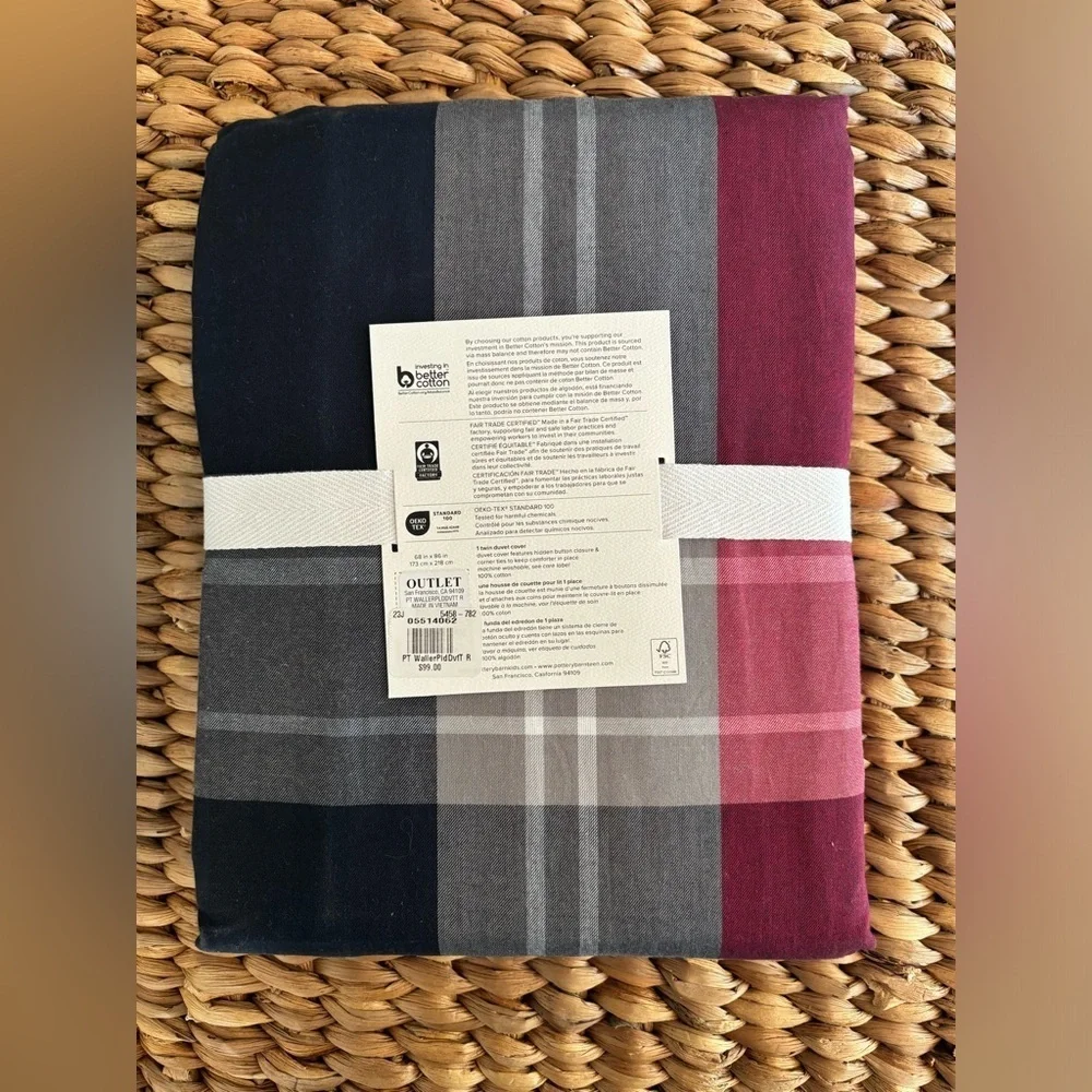 Pottery Barn Teen Walker Plaid Duvet‎ Cover size twin